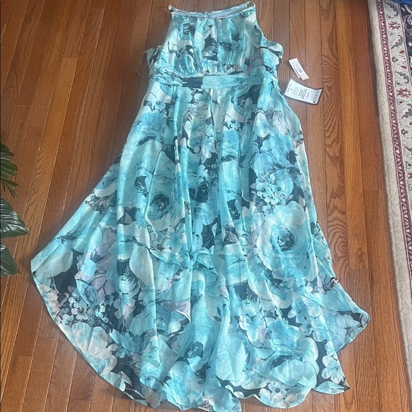 R & M Richards Blue Floral Dress - Picture 1 of 4